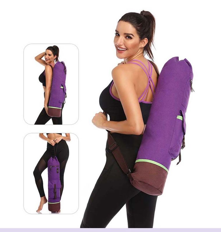 Công suất lớn Yoga Mat Mang túi Carrier Canvas Canvas bền Yoga Pilates Ba lô nhà cung cấp
