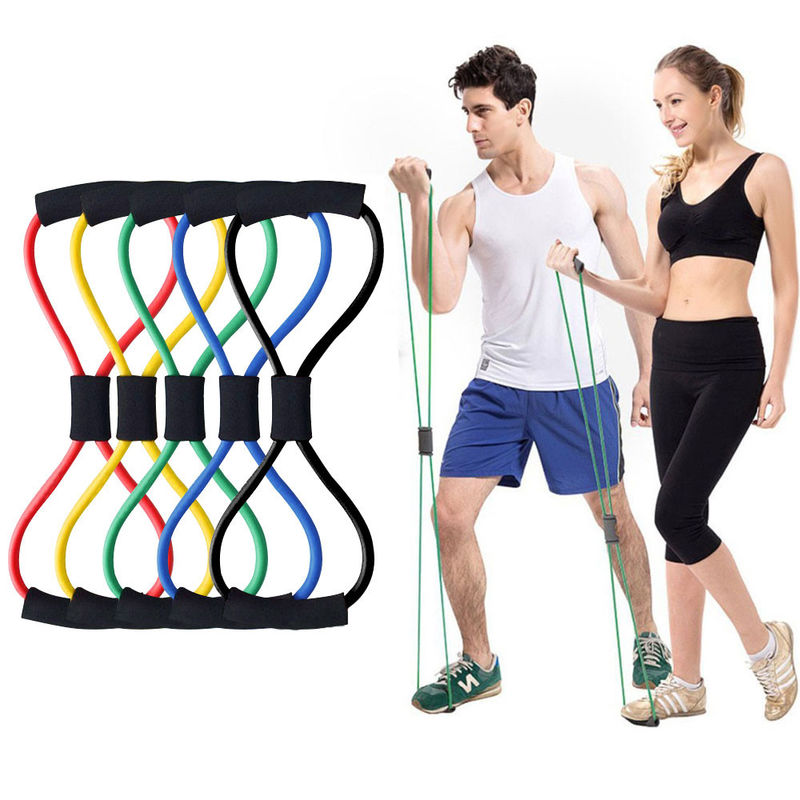 8 bài tập kéo dây đàn hồi, dây cao su Yoga kháng nhẹ nhà cung cấp